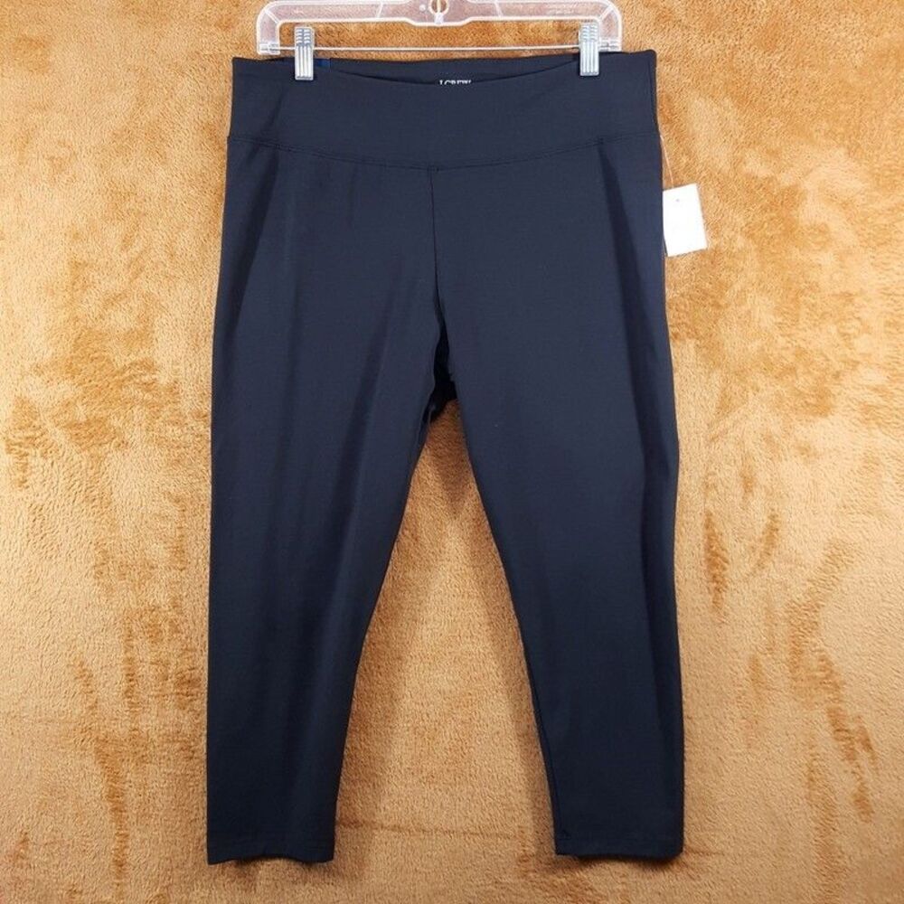 J CREW Leggings Womens XL Black Pull On Capri Stretch Cotton Blend